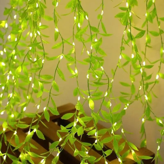Artificial Leaf Curtain LED String Light Perfect for Bedroom, Garden & Festive Decor