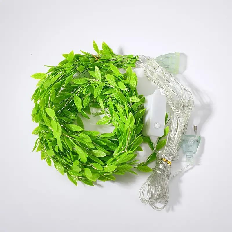 Artificial Leaf Curtain LED String Light Perfect for Bedroom, Garden & Festive Decor