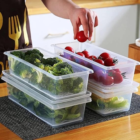 The Home Life Fridge Storage Containers with Drain Plate - PACK OF 6 ( 100% Money Back Gaurantee )