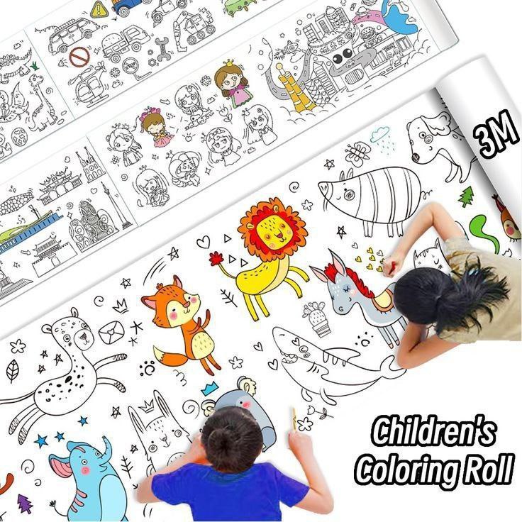 Drawing Paper Roll for Kids 30 X 300 Cm Large Coloring Poster for Toddler Children's