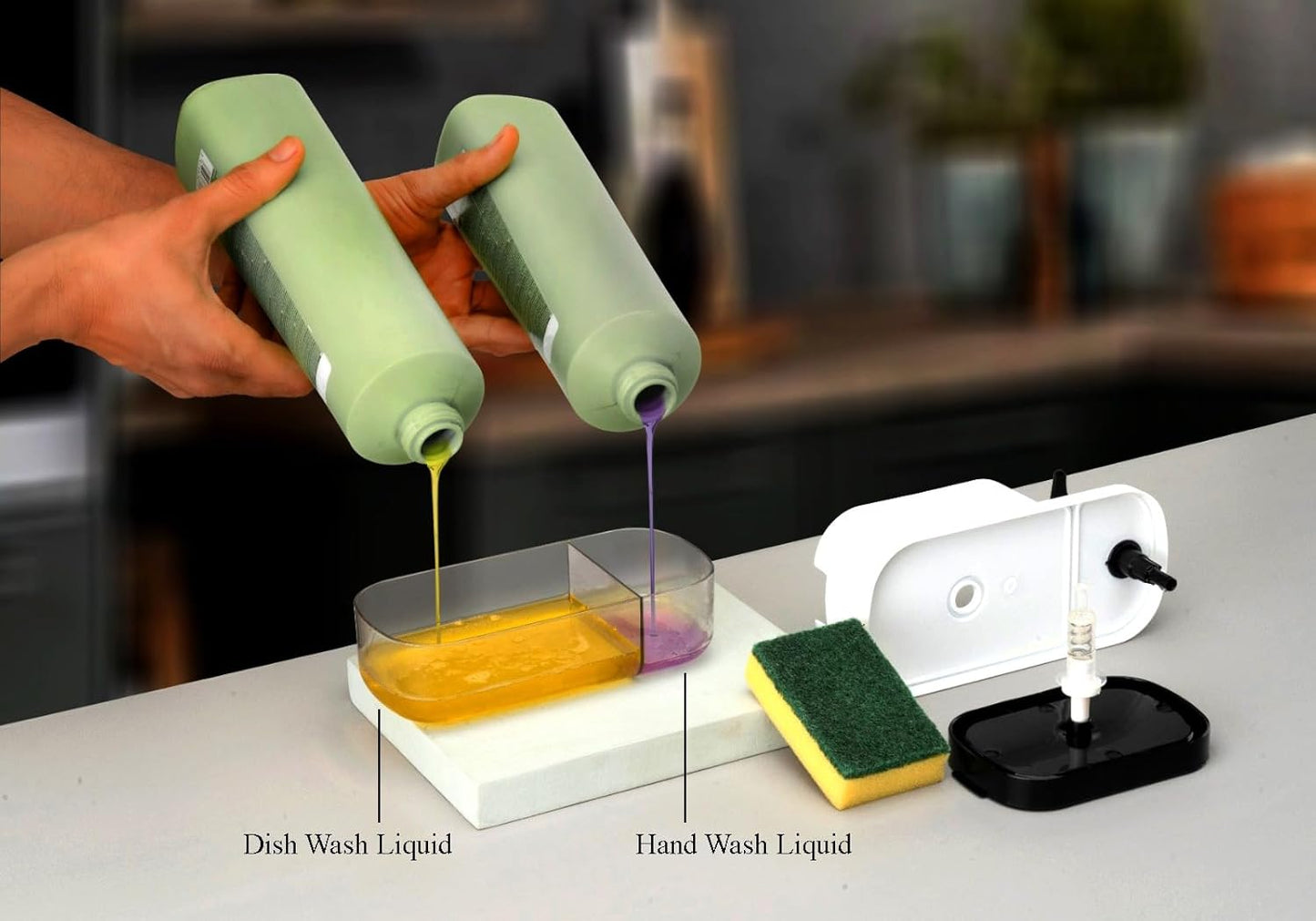 3-In-1 Soap Dispenser With Sponge Holder