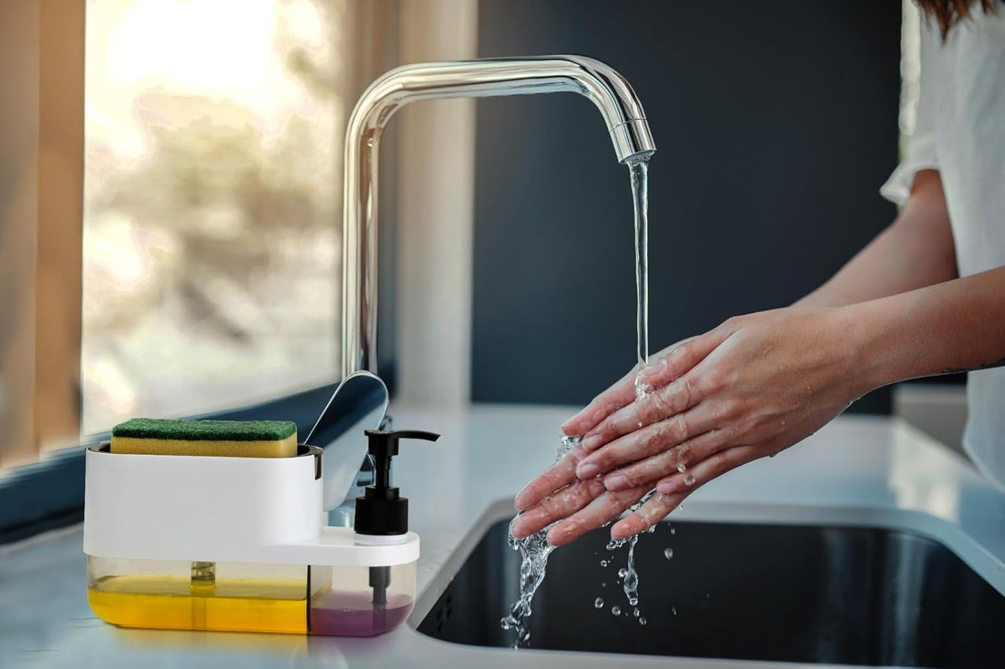 3-In-1 Soap Dispenser With Sponge Holder