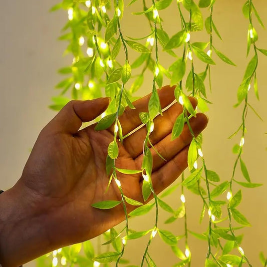 Artificial Leaf Curtain LED String Light Perfect for Bedroom, Garden & Festive Decor