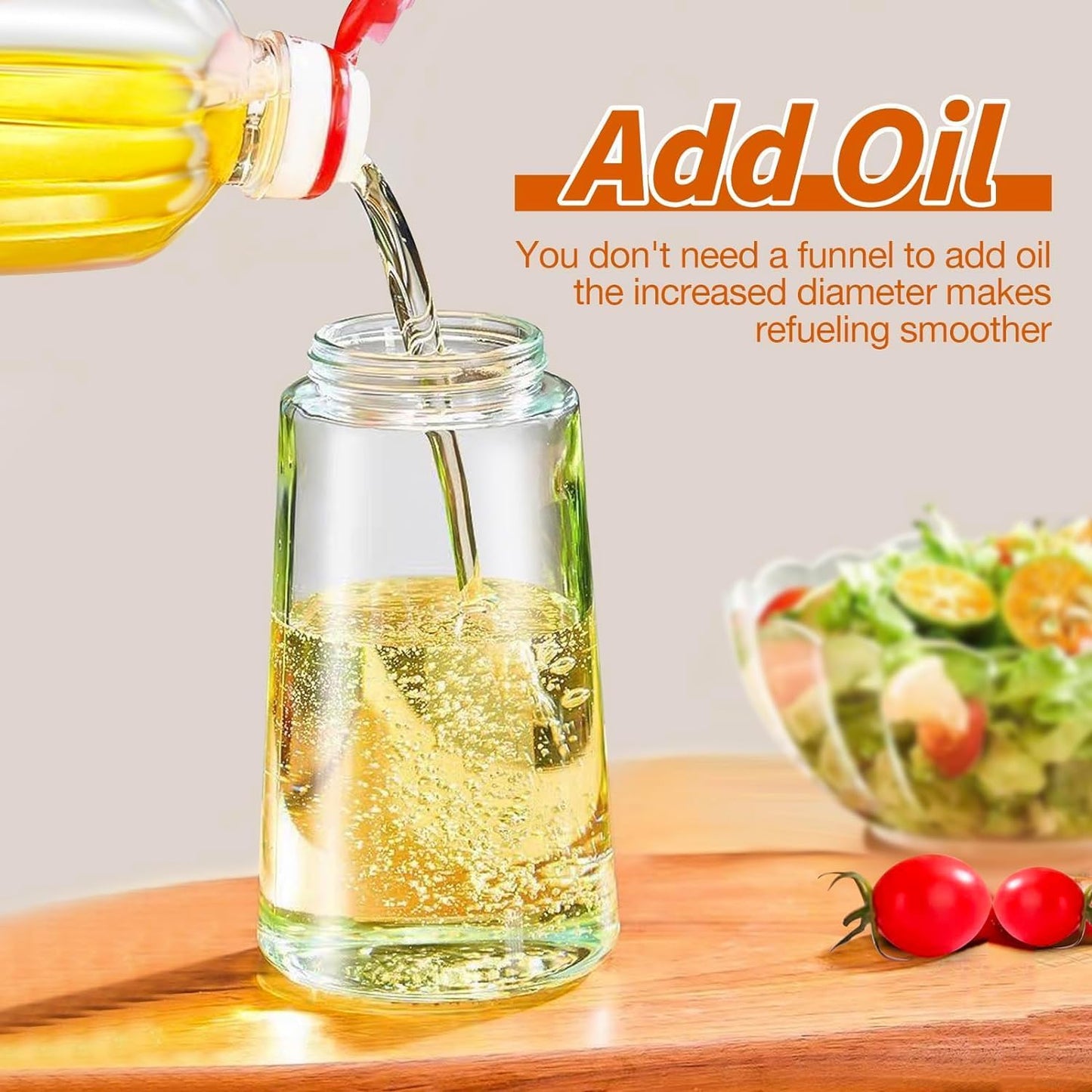 2 in 1 Glass Oil Sprayer and Dispenser Bottle,