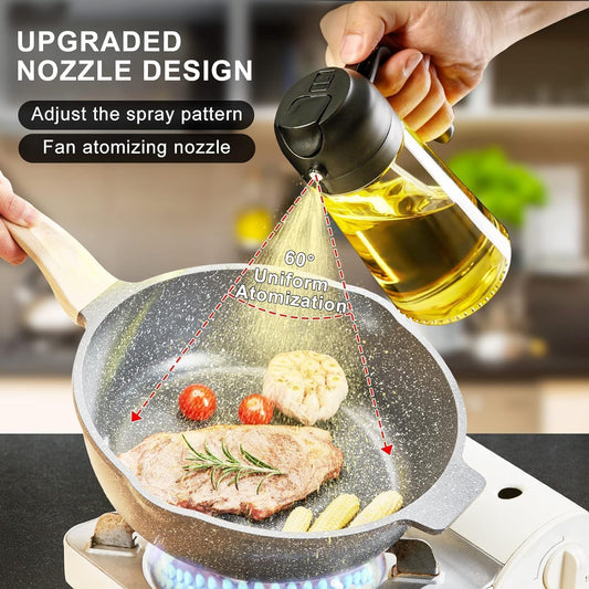 2 in 1 Glass Oil Sprayer and Dispenser Bottle,
