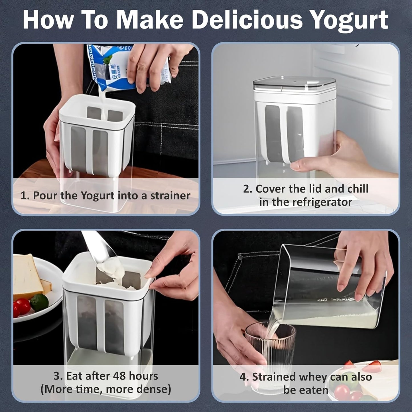 Premium Yogurt Filter with Fine Mesh Strainer