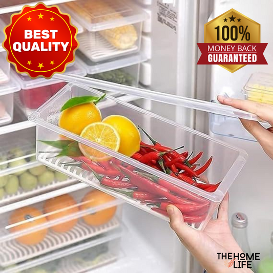 The Home Life Fridge Storage Containers with Drain Plate - PACK OF 6 ( 100% Money Back Gaurantee )